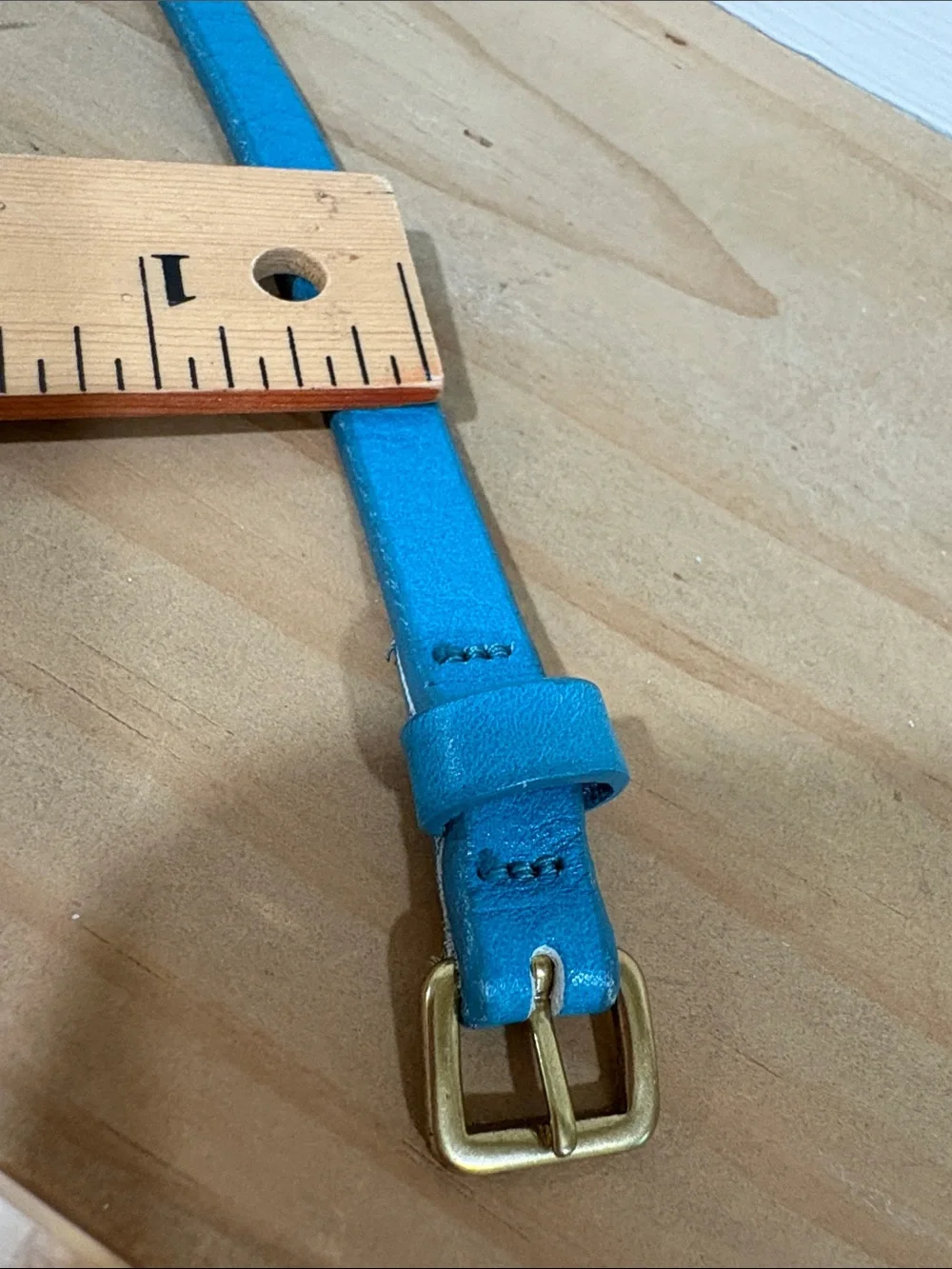 J. Crew Turquoise Leather Slim Belt